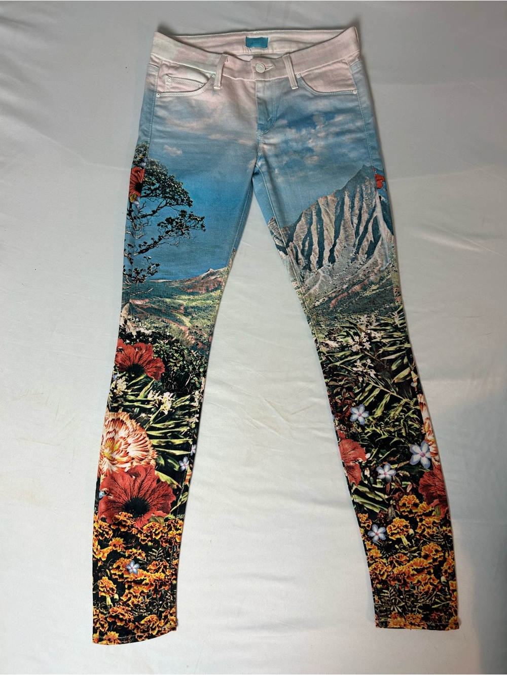 MOTHER The Looker A Day in Paradise Scenic Floral Jeans Size 25